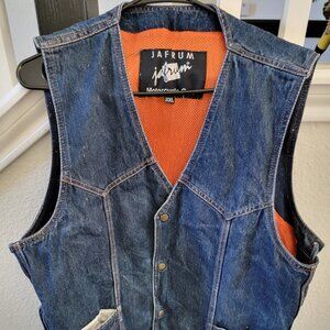 Milwaukee Leather men's blue denim classic side-lace snap-front motorcycle vest